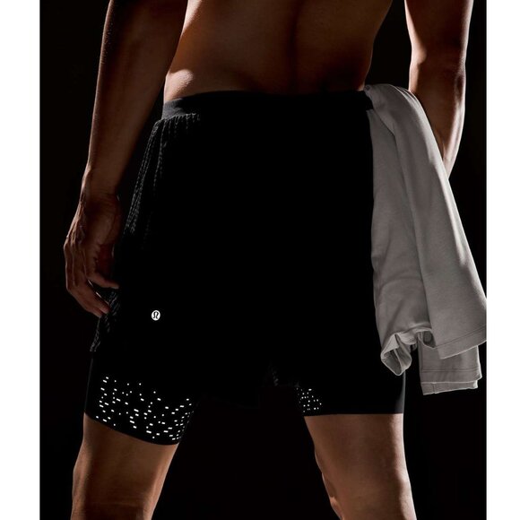 Lululemon Surge Lined Short 6" Special Edition / Large / Black Run Reflective - Picture 4 of 8
